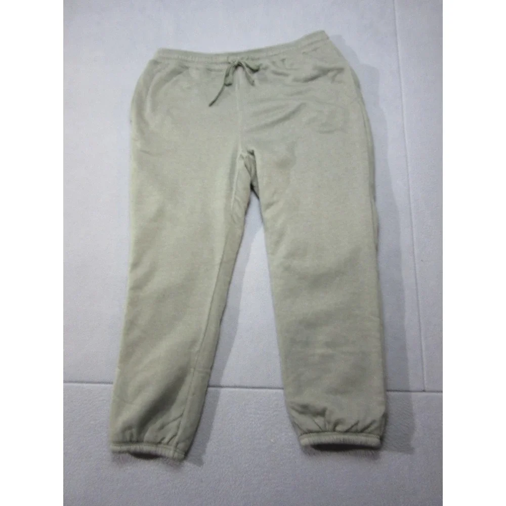 Eddie Bauer Sweat Pants Mens XL Green Faux Shearling Lined Jogger Outdoor New